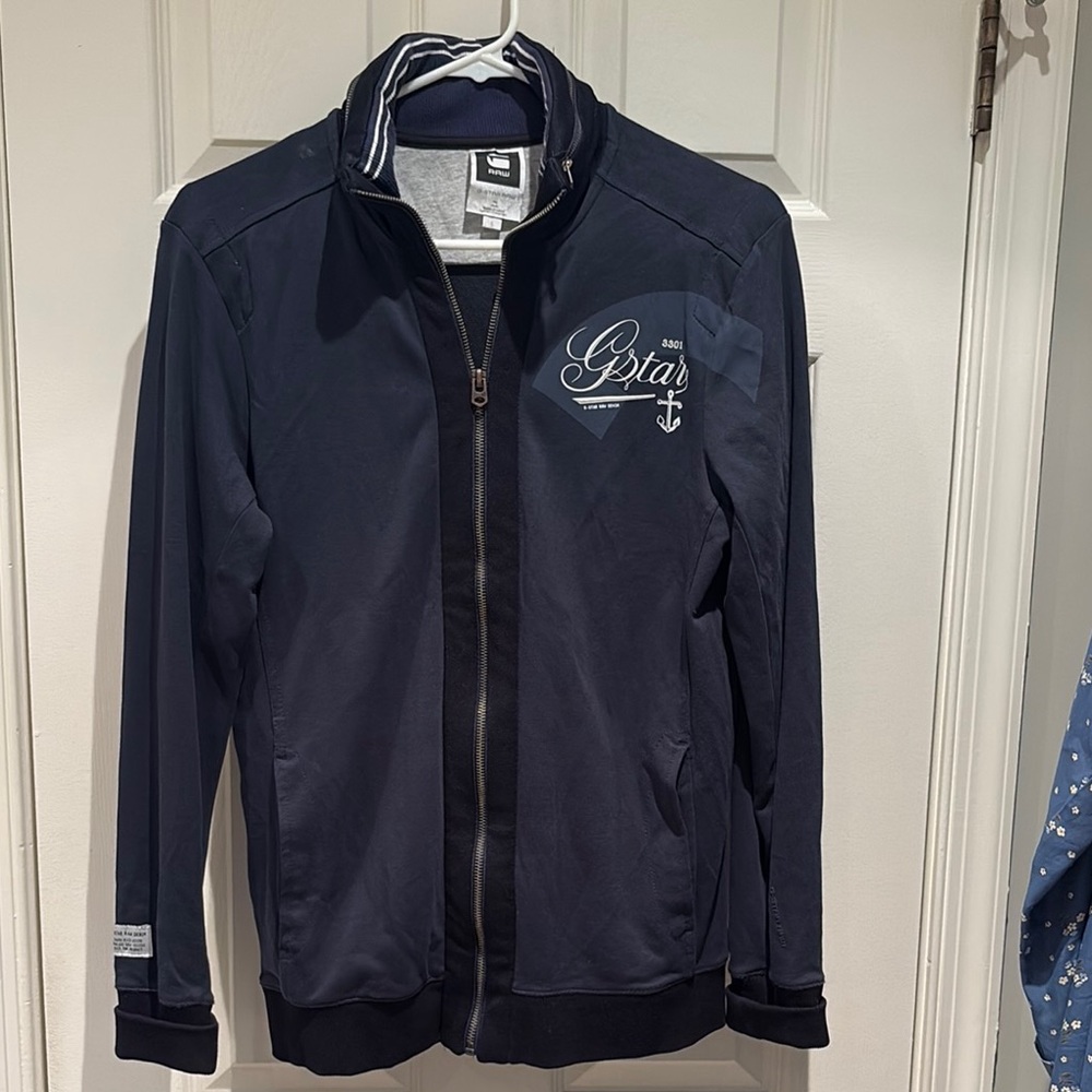 G-Star Blue Windbreaker Jacket Lightweight Sporty Design